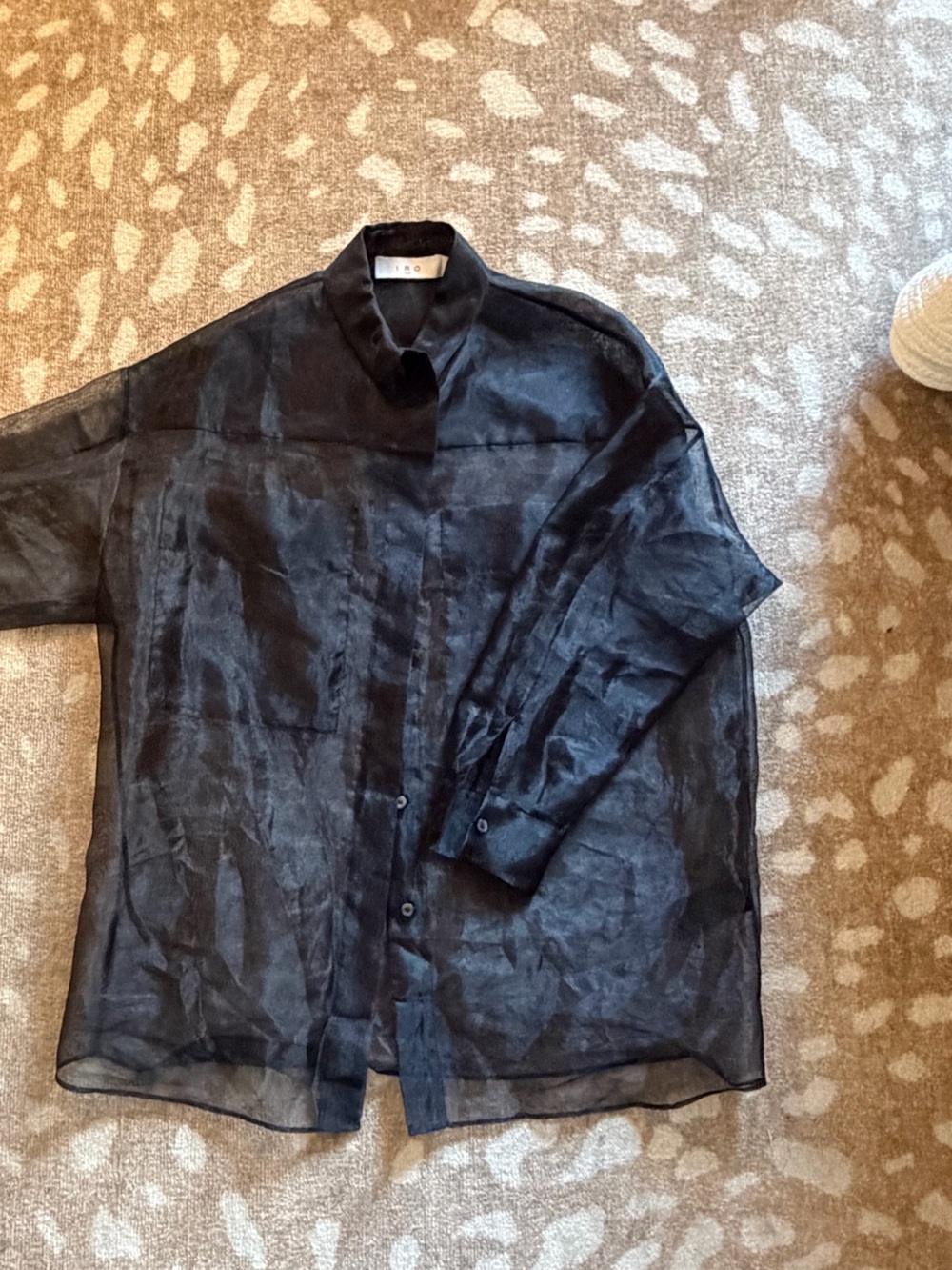 IRO Black Satin Collar Blouse